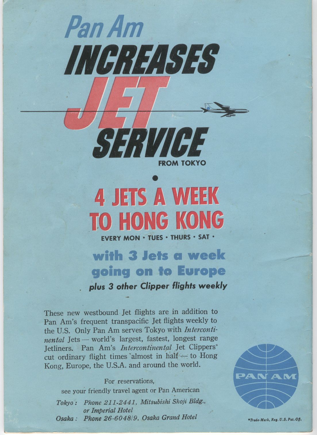 1960, February, A Pan Am ad for jet service to Asia.
